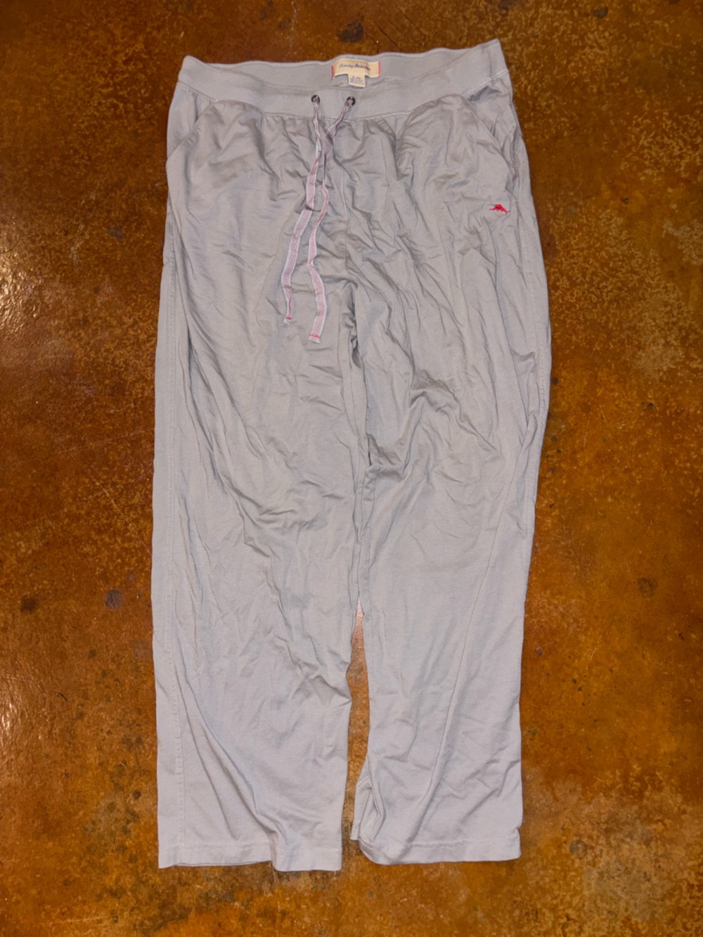 Tommy Bahama Pale Blue Lounge Pants with Pink Drawcord